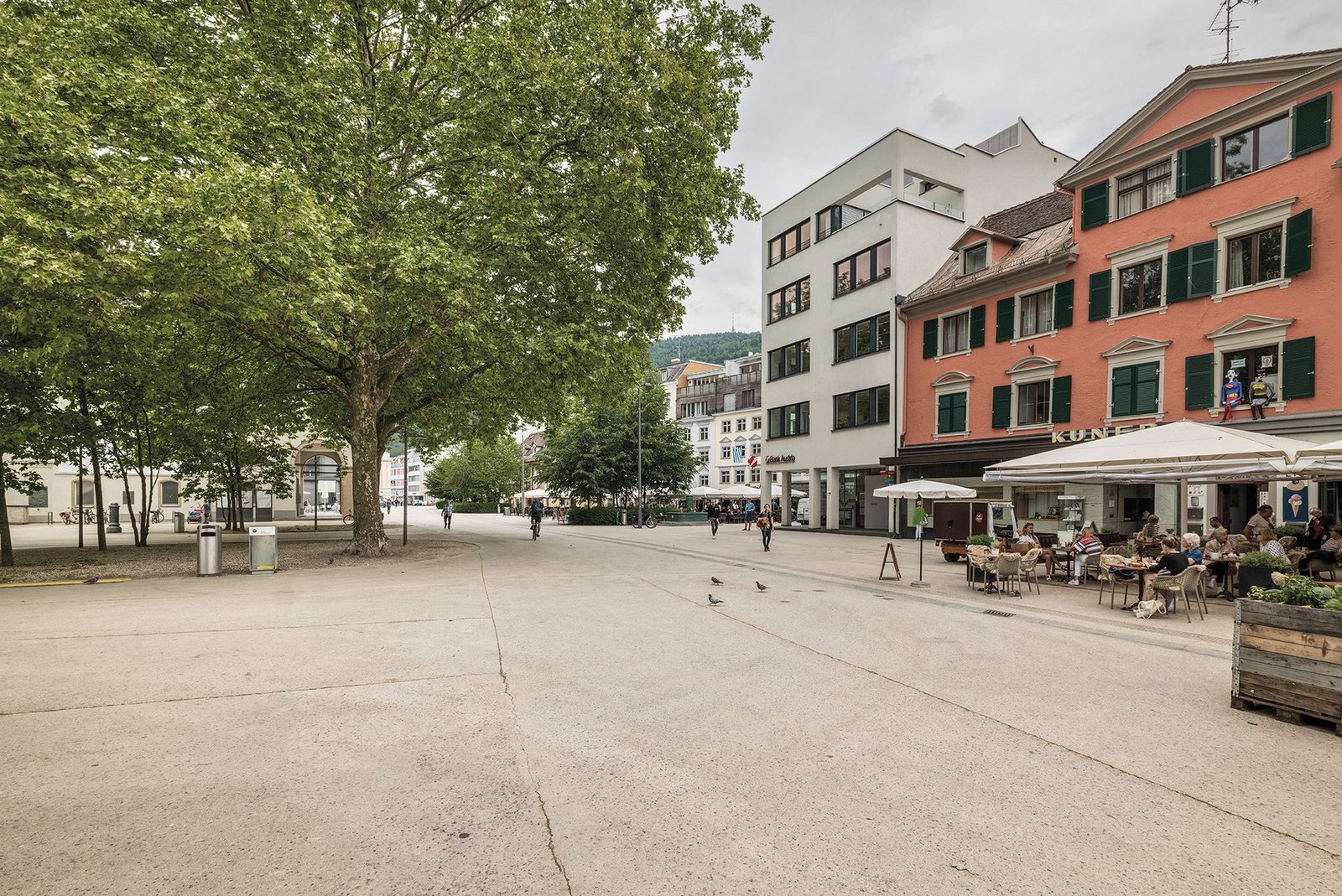 Blick auf den Kornmarktplatz in Bregenz