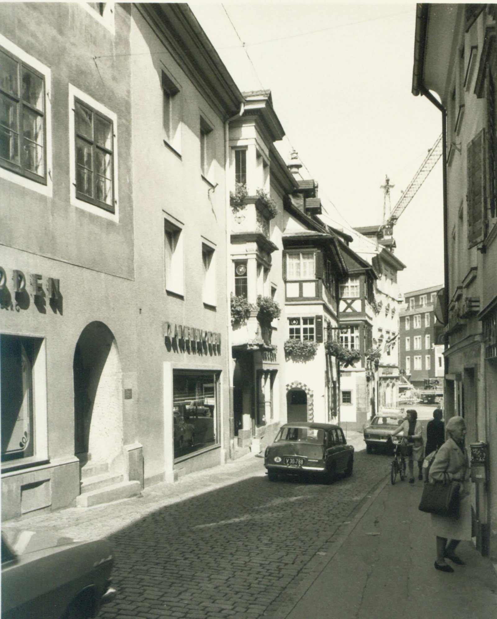 Blick in die Kirchstraße in Bregenz 1972