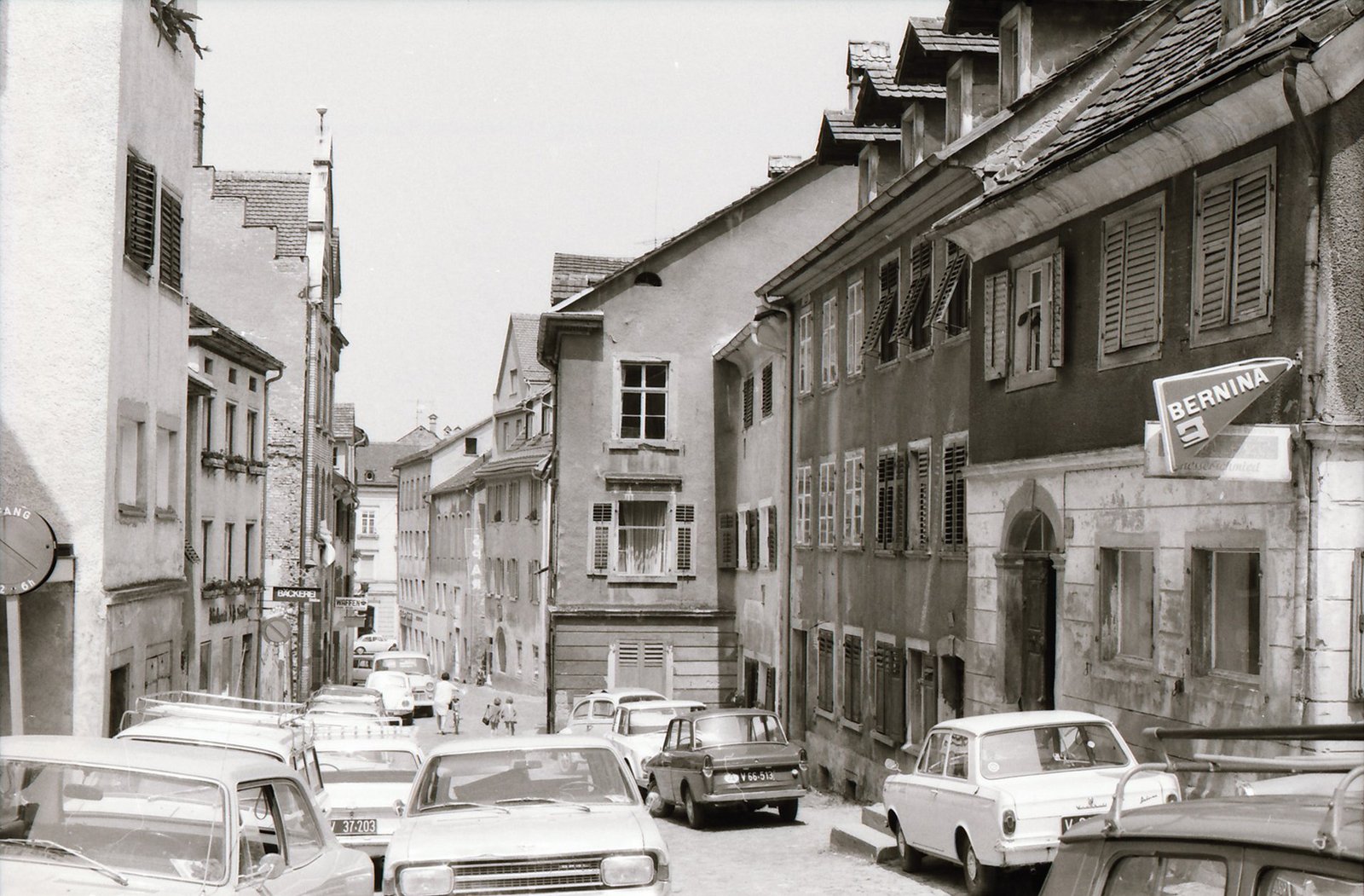 Blick in die Maurachgasse in Bregenz 1971