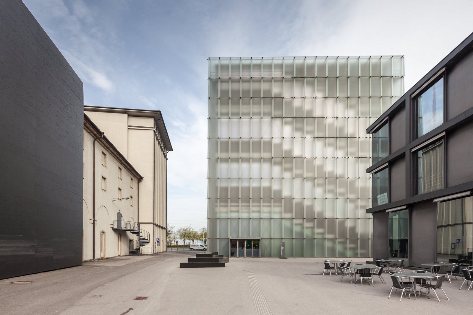 Gebäude des Kunsthauses in Bregenz in der Stadt 