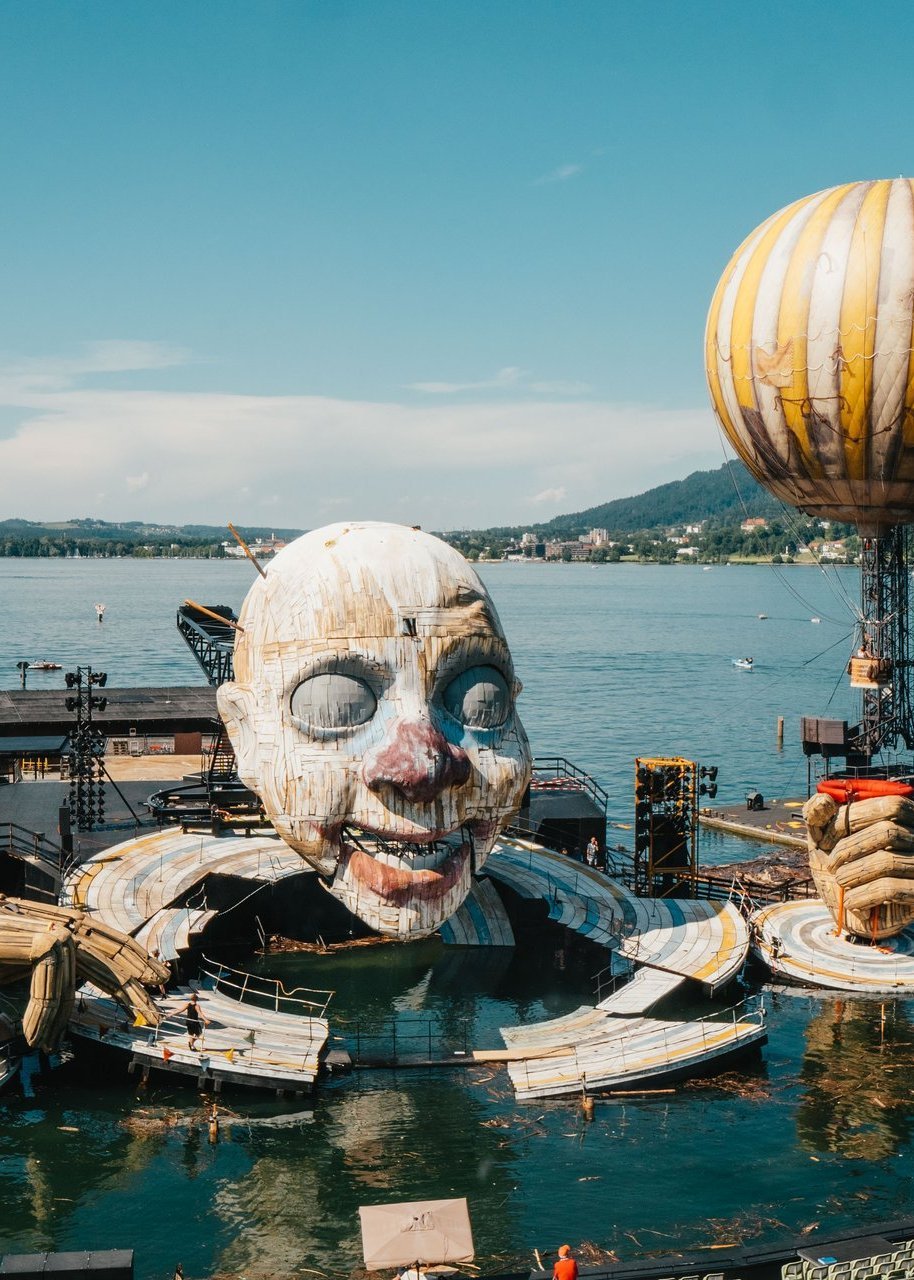 Seebühne in Bregenz mit dem Motiv von Rigoletto