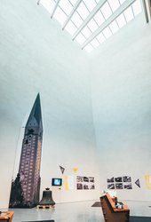 Blick in das Atrium des vorarlberg museums in Bregenz