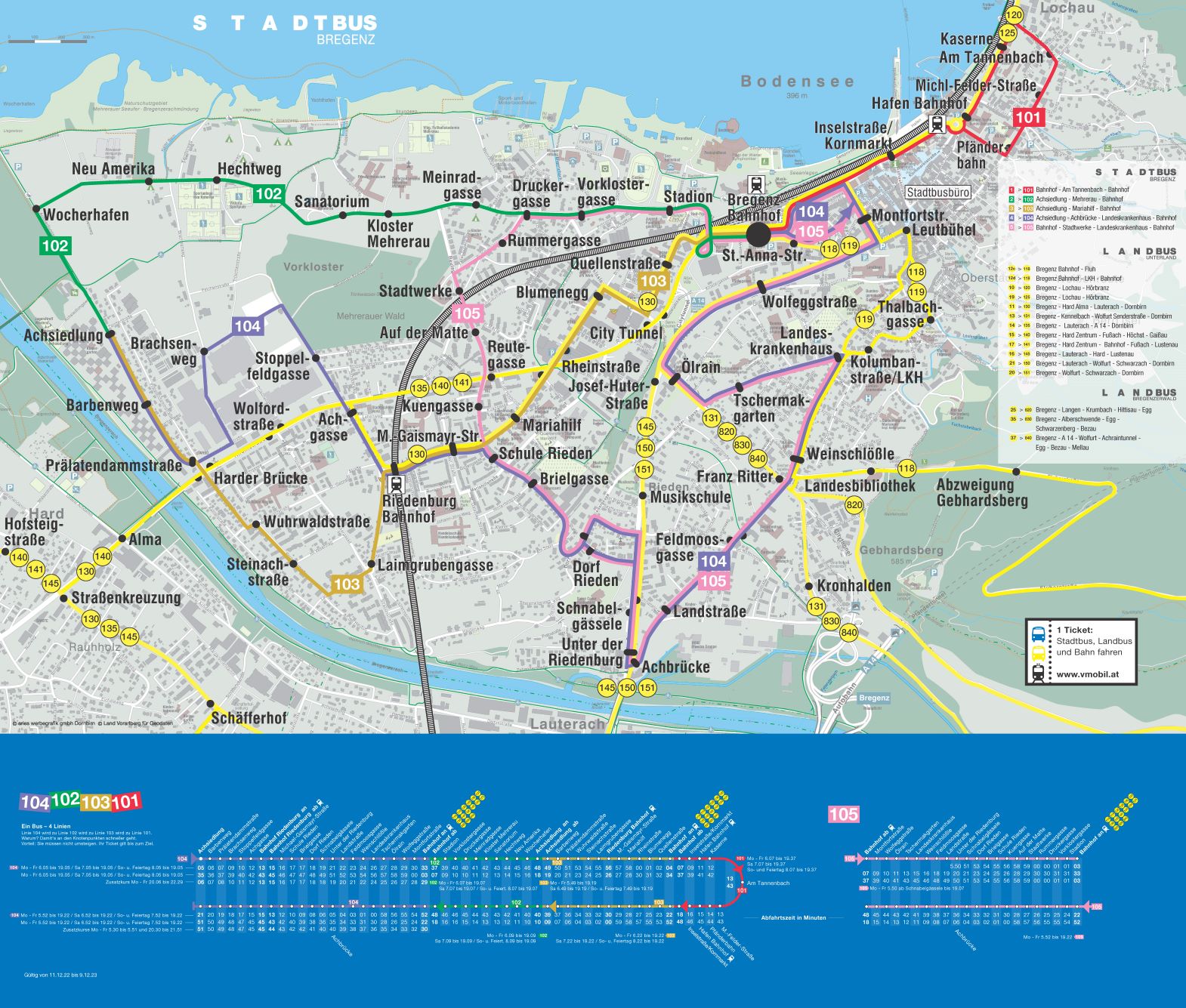Stadt Bregenz Liniennetzplan